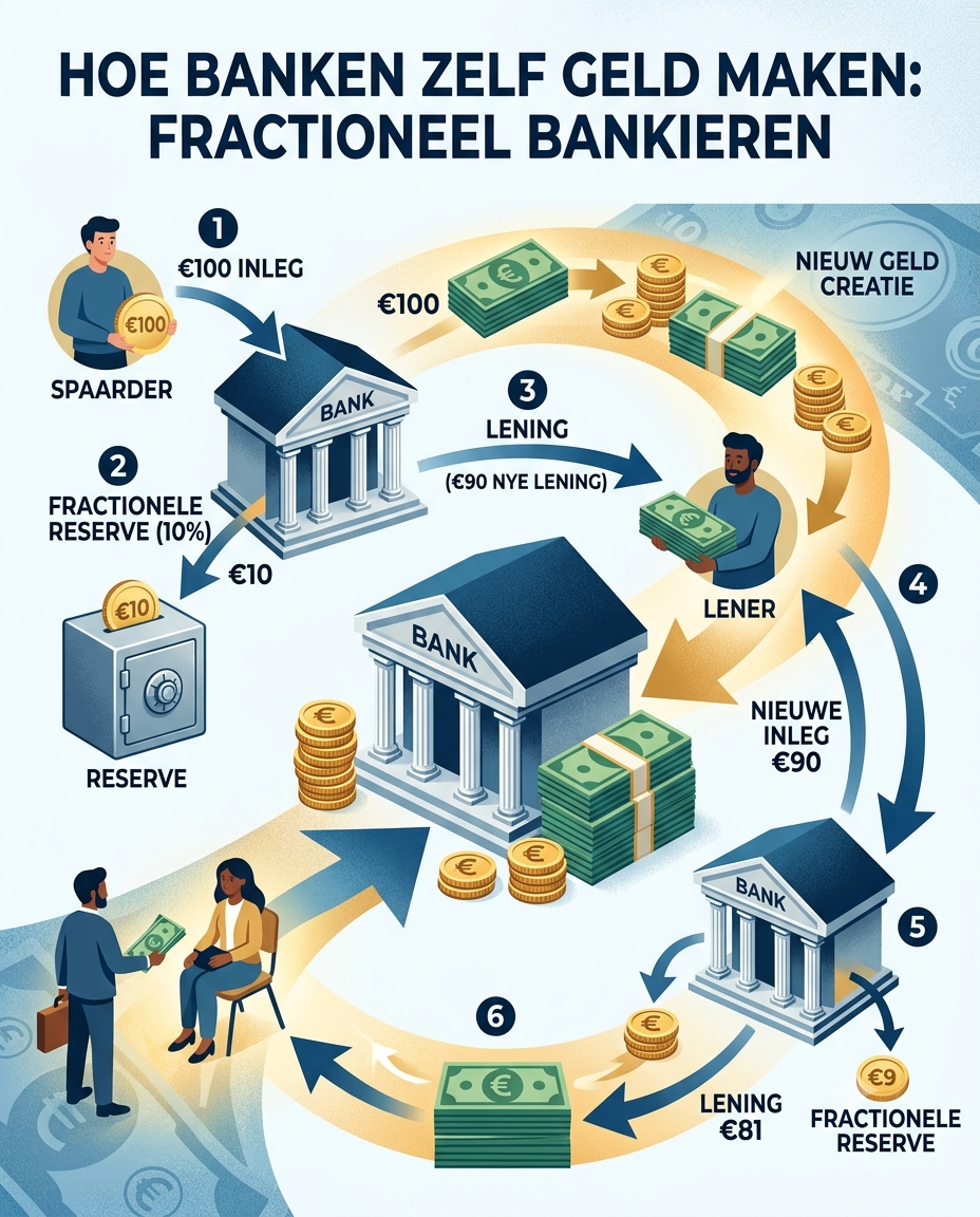 Hoe banken zelf geld maken, fractioneel bankieren